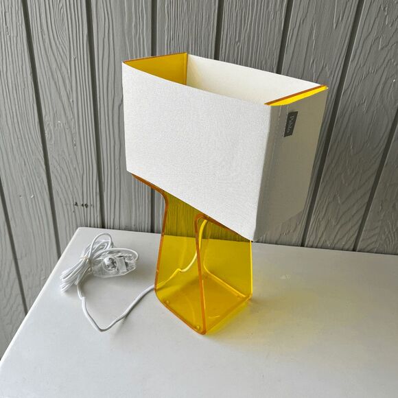 Pablo Designs Tube Top Table Lamp – Yellow Acrylic Base, Modern Minimalist, 14” - Picture 5 of 12